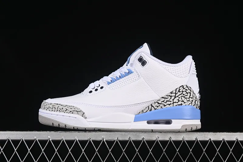 All categories Air Jordan Jordan series basketball shoes Air Jordan 3 Air Jordan 3 UNC AJ3 Joe 3 North Carolina blue white burst blue crack mid-basketball shoes CT8532-104
